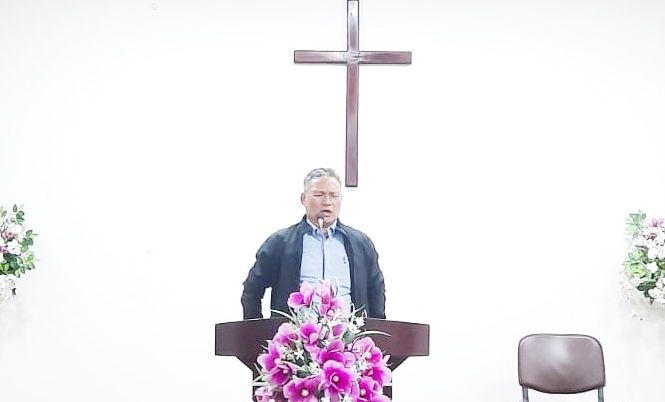 Rev Tiyong during the MTBA CED Teacher’s Spiritual programme on February 3 at the MTBA Conference Hall, Mokokchung. (Morung Photo)